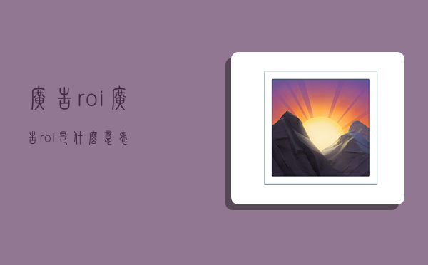 广告roi,广告roi是什么意思-图1