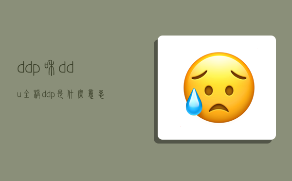 ddp和ddu全称,ddp是什么意思-图1 ddp和ddu全称,ddp是什么意思-图1