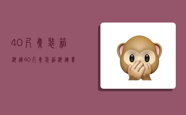 40尺集装箱海运,40尺集装箱海运费-图1