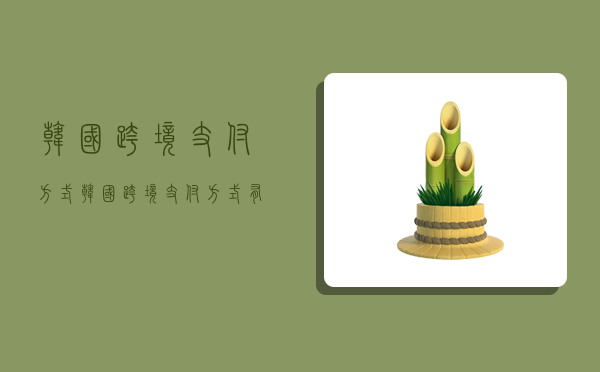 韩国跨境支付方式,韩国跨境支付方式有哪些-图1