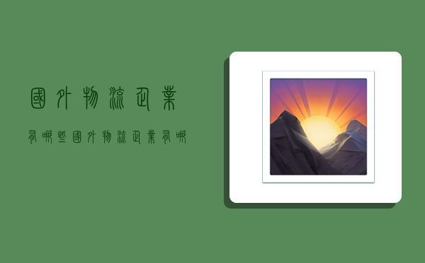 国外物流企业有哪些,国外物流企业有哪些公司-图1