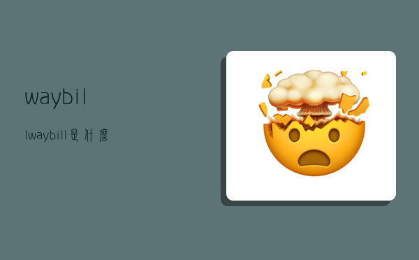 waybill(waybill是什么意思)-图1 waybill(waybill是什么意思)-图1