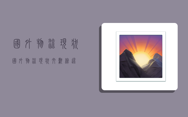 国外物流现状,国外物流现状文献综述-图1