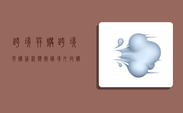 跨境并购,跨境并购贷款,应邀请境外收购标的-图1