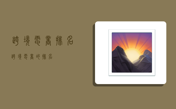 跨境电商 排名,跨境电商的排名-图1 跨境电商 排名,跨境电商的排名-图1