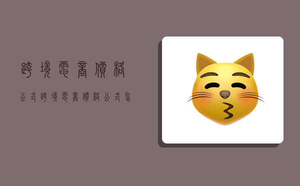 跨境电商价格公式,跨境电商价格公式怎么算-图1 跨境电商价格公式,跨境电商价格公式怎么算-图1