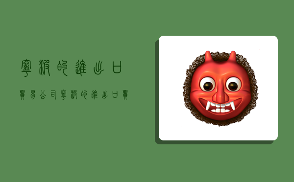 宁波的进出口贸易公司,宁波的进出口贸易公司有哪些-图1