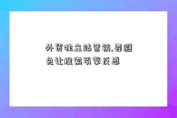 外贸独立站营销,要避免让搜索引擎反感-图1