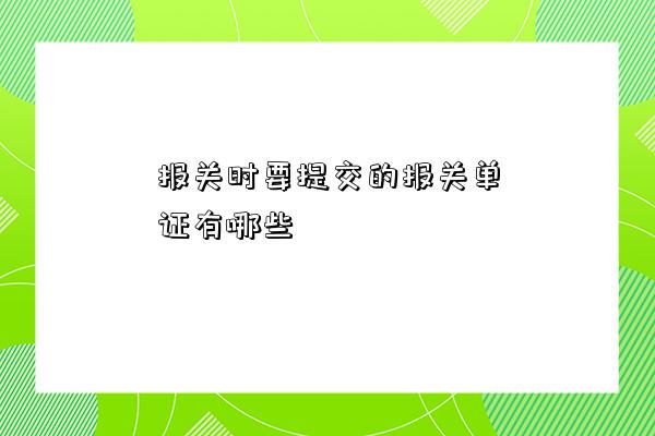 报关时要提交的报关单证有哪些-图1