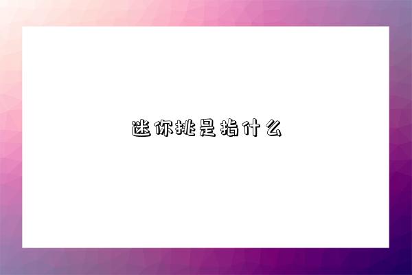 迷你挑是指什么-图1