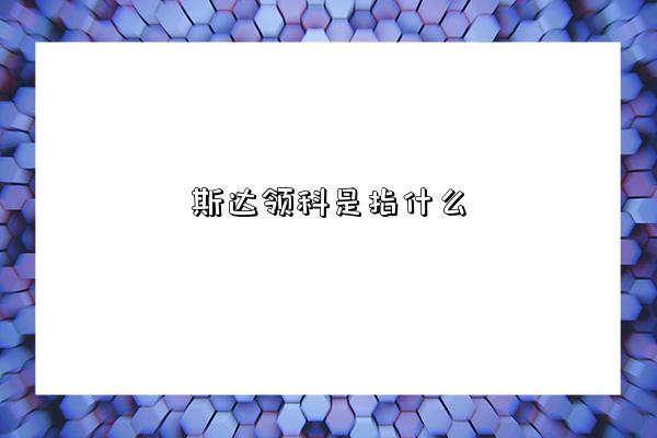 斯达领科是指什么-图1 斯达领科是指什么-图1