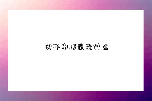 电子申报是指什么-图1