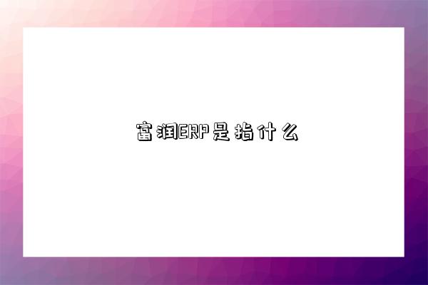 富润ERP是指什么-图1 富润ERP是指什么-图1