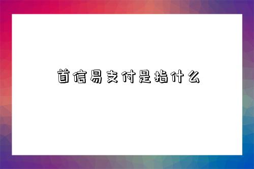 首信易支付是指什么-图1 首信易支付是指什么-图1