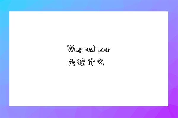 Wappalyzer是指什么-图1