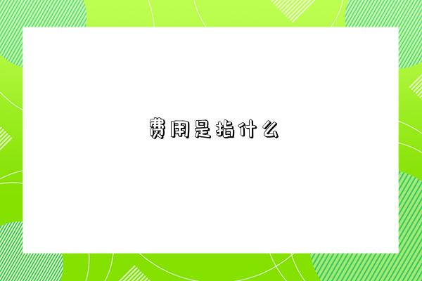 费用是指什么-图1 费用是指什么-图1
