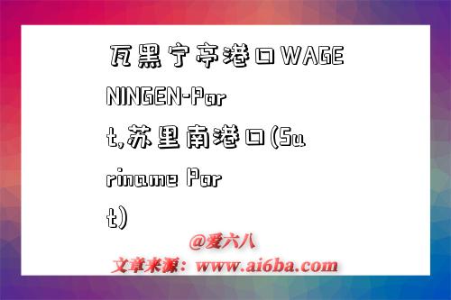 瓦黑宁亭港口WAGENINGEN-Port,苏里南港口(Suriname Port)-图1 瓦黑宁亭港口WAGENINGEN-Port,苏里南港口(Suriname Port)-图1
