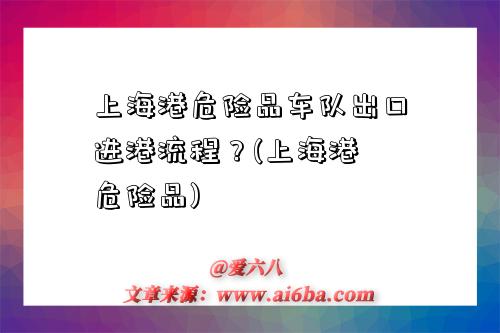 上海港危险品车队出口进港流程?(上海港 危险品)-图1 上海港危险品车队出口进港流程?(上海港 危险品)-图1