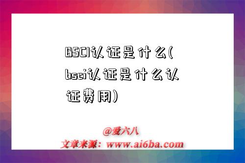 BSCI认证是什么(bsci认证是什么认证费用)-图1
