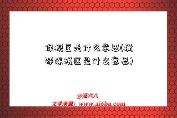 保税区是什么意思(横琴保税区是什么意思)-图1 保税区是什么意思(横琴保税区是什么意思)-图1