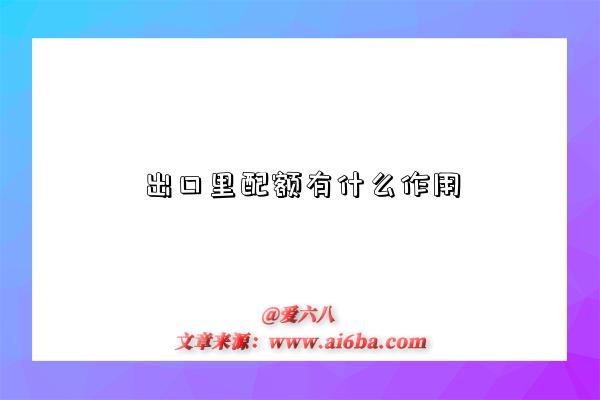 出口里配额有什么作用-图1 出口里配额有什么作用-图1