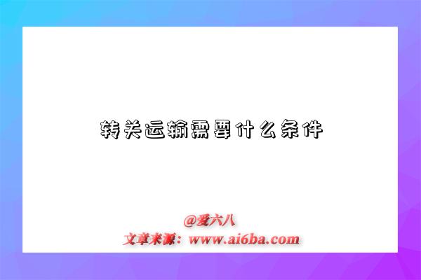转关运输需要什么条件-图1 转关运输需要什么条件-图1