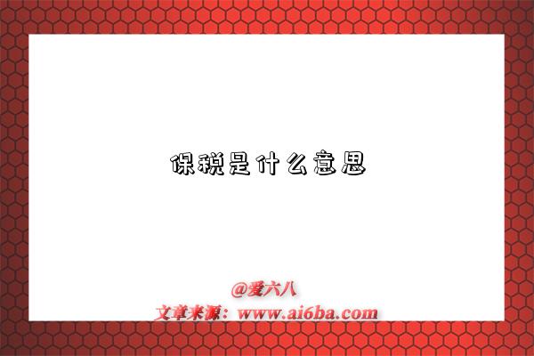 保税是什么意思-图1 保税是什么意思-图1