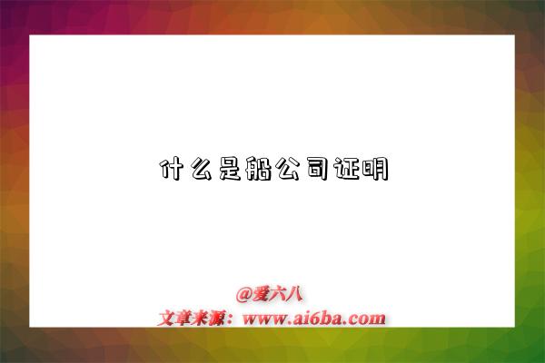 什么是船公司证明-图1 什么是船公司证明-图1