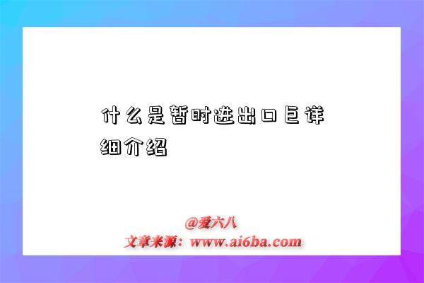 什么是暂时进出口巨详细介绍-图1 什么是暂时进出口巨详细介绍-图1