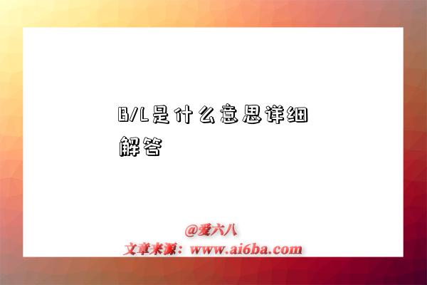 B/L是什么意思详细解答-图1 B/L是什么意思详细解答-图1