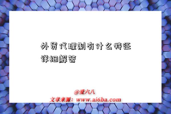 外贸代理制有什么特征详细解答-图1 外贸代理制有什么特征详细解答-图1