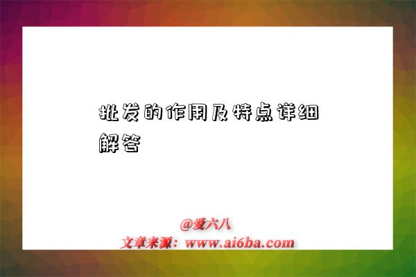 批发的作用及特点详细解答-图1 批发的作用及特点详细解答-图1