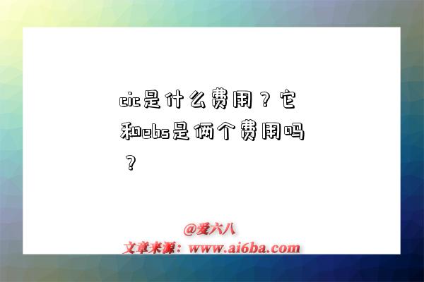 cic是什么费用?它和ebs是俩个费用吗?-图1 cic是什么费用?它和ebs是俩个费用吗?-图1