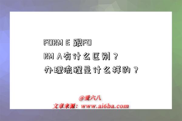 FORM E 跟FORM A有什么区别?办理流程是什么样的?-图1 FORM E 跟FORM A有什么区别?办理流程是什么样的?-图1