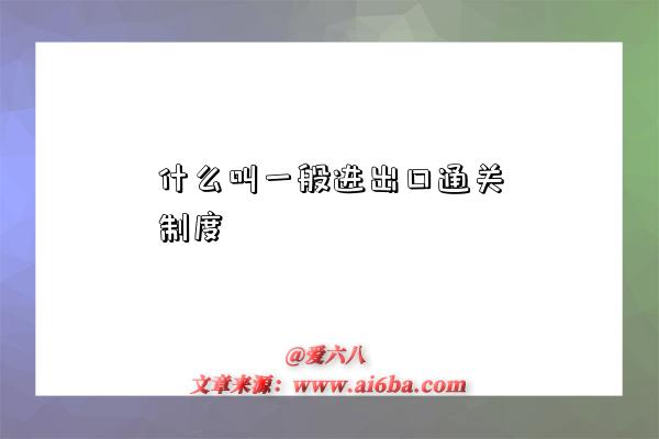什么叫一般进出口通关制度-图1 什么叫一般进出口通关制度-图1