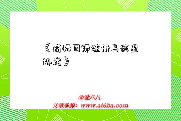 《商标国际注册马德里协定》-图1