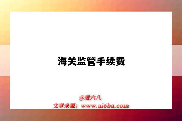 海关监管手续费-图1 海关监管手续费-图1