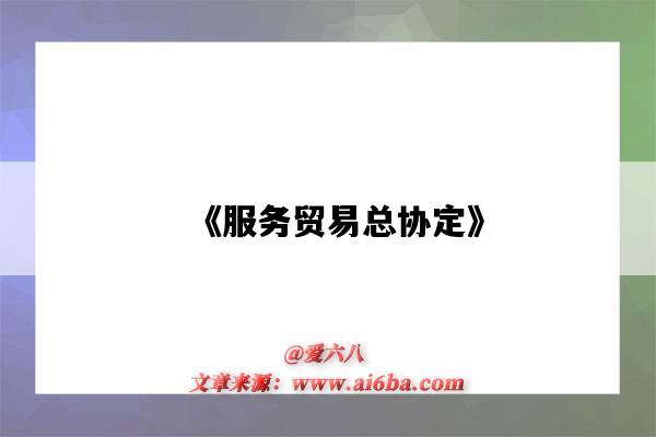 《服务贸易总协定》-图1 《服务贸易总协定》-图1