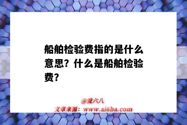 船舶检验费指的是什么意思?什么是船舶检验费?-图1 船舶检验费指的是什么意思?什么是船舶检验费?-图1