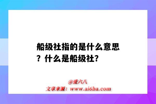 船级社指的是什么意思?什么是船级社?-图1 船级社指的是什么意思?什么是船级社?-图1