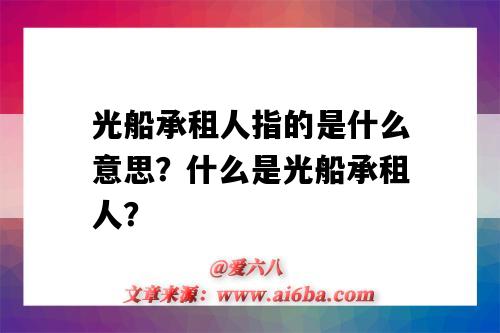 光船承租人指的是什么意思?什么是光船承租人?-图1 光船承租人指的是什么意思?什么是光船承租人?-图1