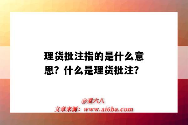理货批注指的是什么意思?什么是理货批注?-图1 理货批注指的是什么意思?什么是理货批注?-图1