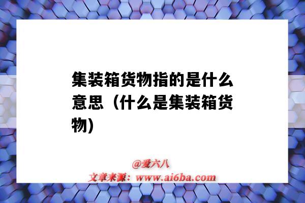 集装箱货物指的是什么意思（什么是集装箱货物)-图1
