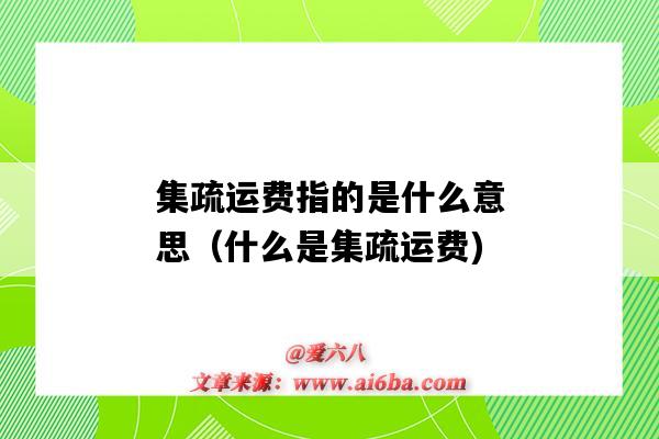 集疏运费指的是什么意思(什么是集疏运费)-图1 集疏运费指的是什么意思(什么是集疏运费)-图1