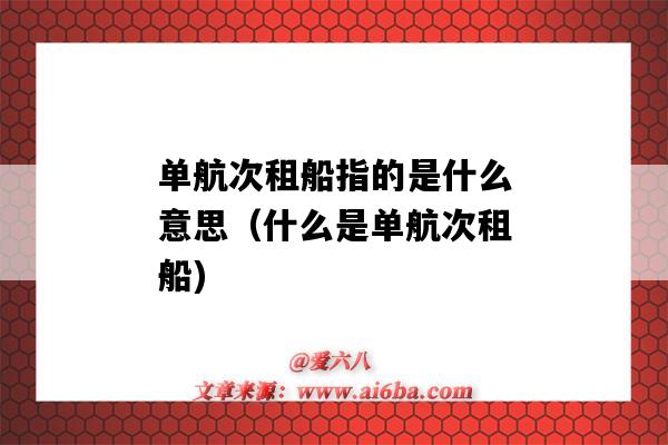 单航次租船指的是什么意思(什么是单航次租船)-图1 单航次租船指的是什么意思(什么是单航次租船)-图1