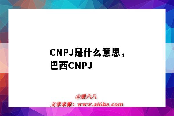 CNPJ是什么意思,巴西CNPJ(巴西CNPJ是什么)-图1 CNPJ是什么意思,巴西CNPJ(巴西CNPJ是什么)-图1