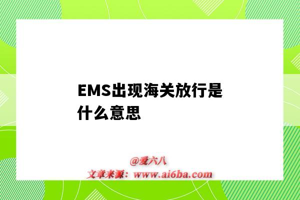 EMS出现海关放行是什么意思(ems状态一直是海关放行)-图1 EMS出现海关放行是什么意思(ems状态一直是海关放行)-图1
