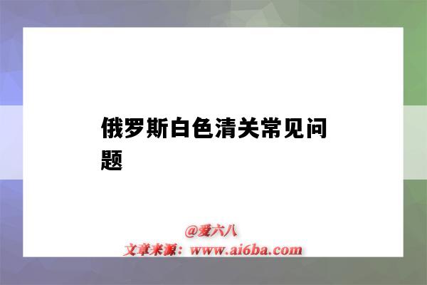 俄罗斯白色清关常见问题(白俄罗斯清关严格吗)-图1 俄罗斯白色清关常见问题(白俄罗斯清关严格吗)-图1