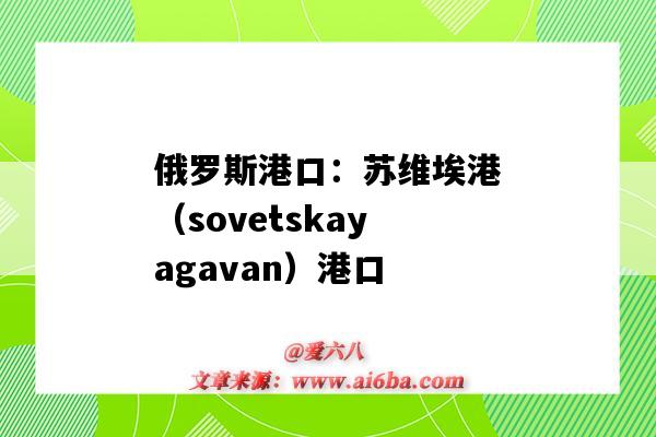 俄罗斯港口:苏维埃港(sovetskayagavan)港口(俄罗斯瓦尼诺港口)-图1 俄罗斯港口:苏维埃港(sovetskayagavan)港口(俄罗斯瓦尼诺港口)-图1