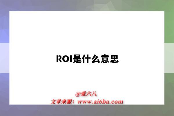 ROI是什么意思（roi是什么意思怎么算）-图1